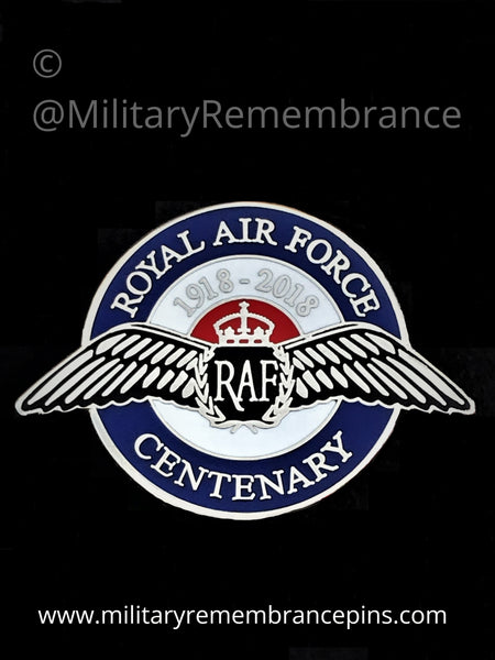 Royal Air Force Centenary 100 Years Round Colours Lapel Pin Military Remembrance Pins