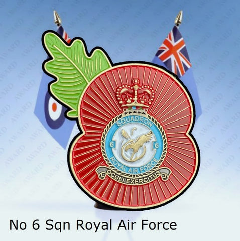 No 6 Squadron Royal Air Force Flower of Remembrance Lapel Pin