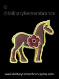 Poppy Horse Brown Remembering Horses Lapel Pin