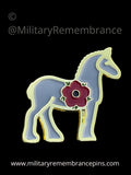 Poppy Horse Grey Remembering Horses Lapel Pin