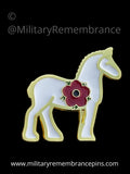 Poppy Horse White Remembering Horses Lapel Pin