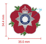 South Yorkshire Police KC Remembrance Flower Lapel Pin