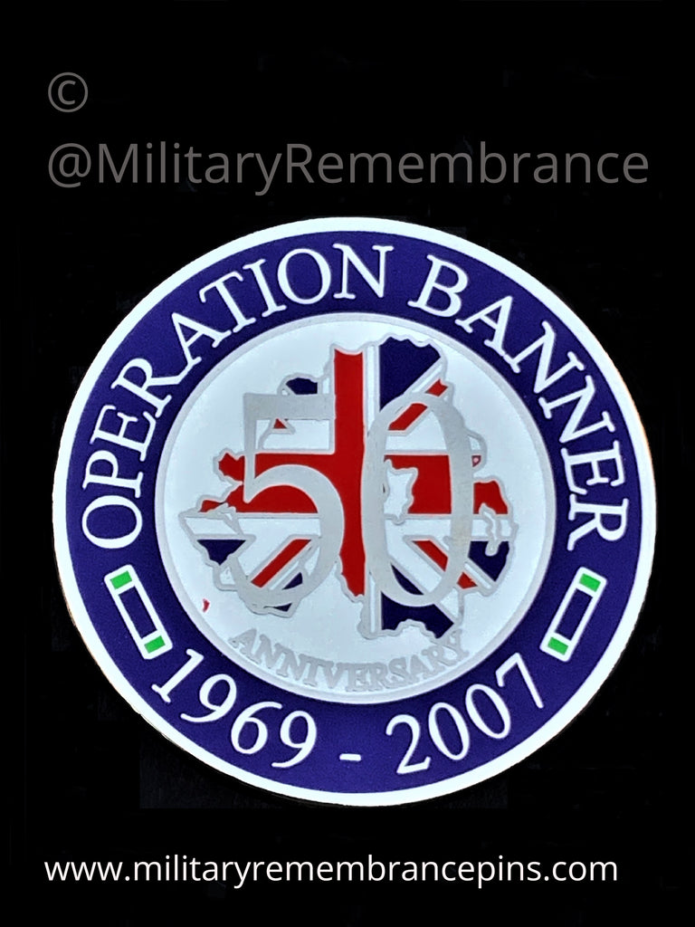 Operation Banner 50 Year Anniversary Round Lapel Pin – Military ...