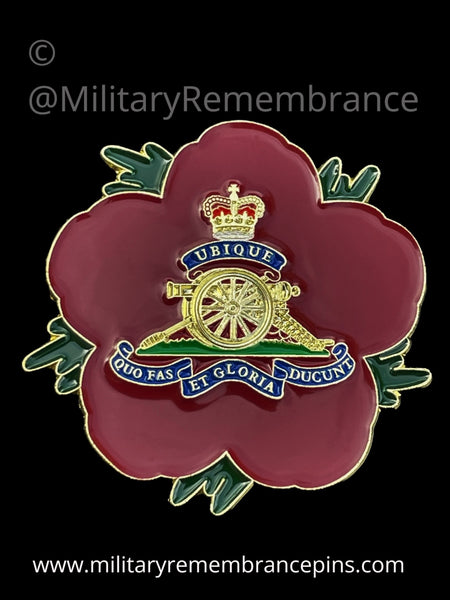 Royal Artillery RA Remembrance Flower Lapel Pin – Military Remembrance Pins