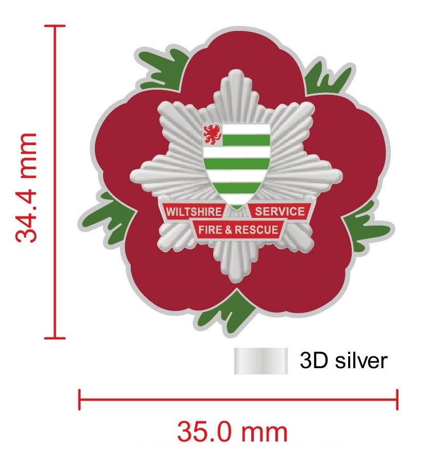 Wiltshire Fire & Rescue Service Remembrance Flower Lapel Pin – Military ...